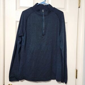Mens lululemon long sleeve blue Pullover quarter zip up Size Large